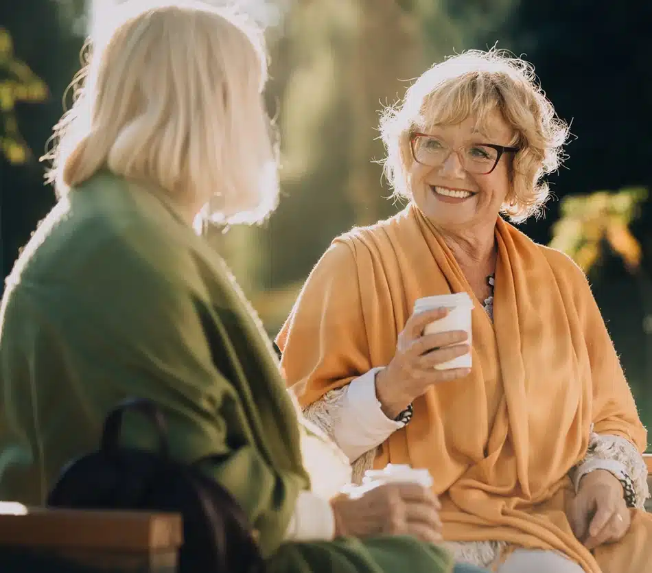 addington place seniors drinking coffee